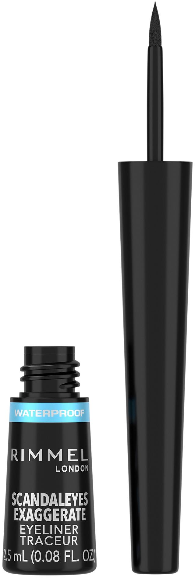 Rimmel 2,5ml Exaggerate Waterproof Liquid Eyeliner 003 Black nestemäinen silmänrajausväri