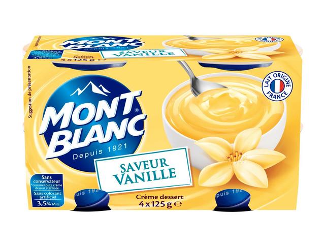 Mont Blanc Vanilja Cream Dessert Vanille vaniljanmakuinen vanukas 4X125 g