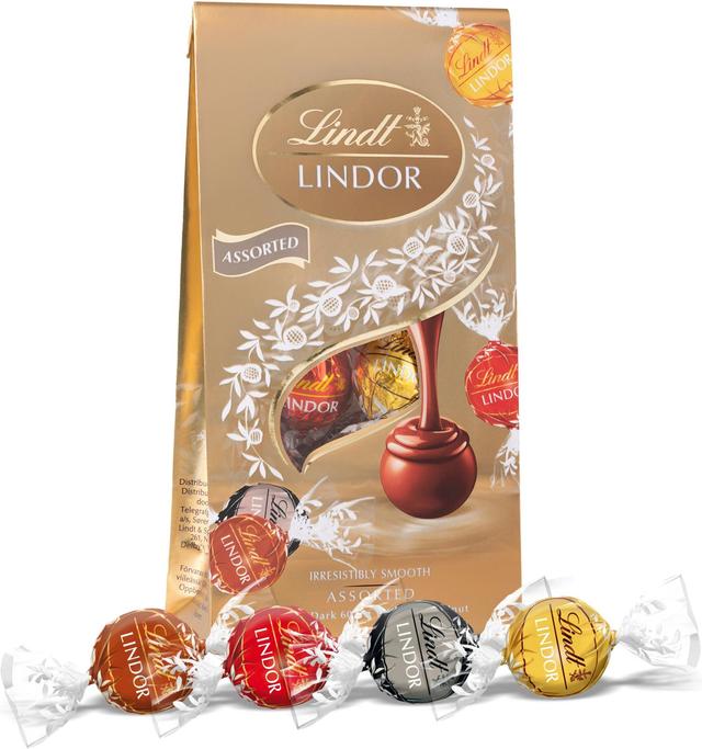 Lindt Lindor Maito valko hasselpähkinä tumma suklaakuula pehmeällä täytteellä 137g