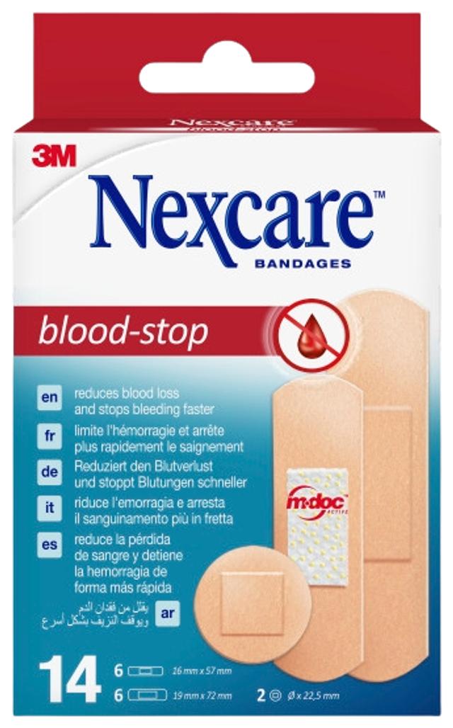 Nexcare™ Blood-Stop -laastarit, lajitelma, 14kpl/pakkaus