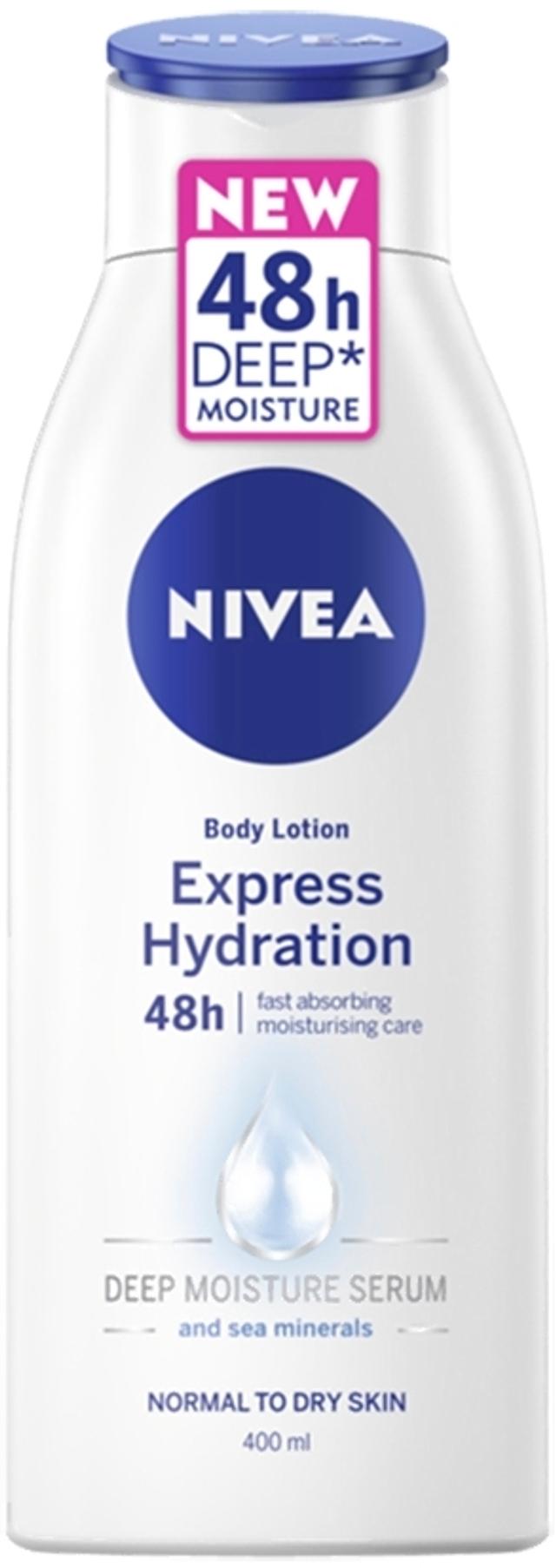 NIVEA 400ml Express Hydration Body Lotion vartaloemulsio normaalille ja kuivalle iholle