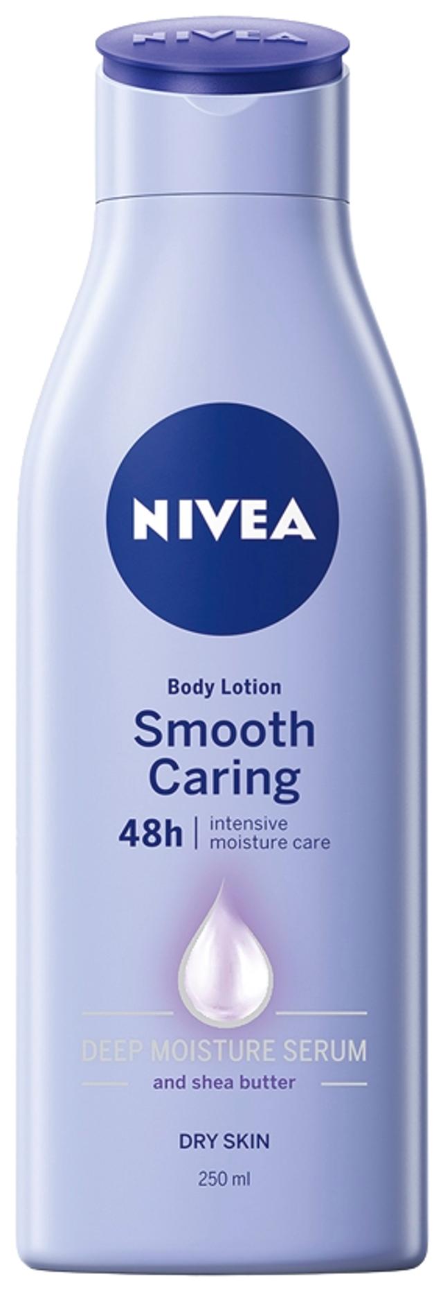 NIVEA 250ml Smooth Caring Body Lotion vartaloemulsio kuivalle iholle