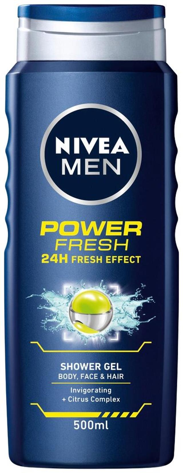 NIVEA MEN 500ml Power Fresh Shower Gel -suihkugeeli