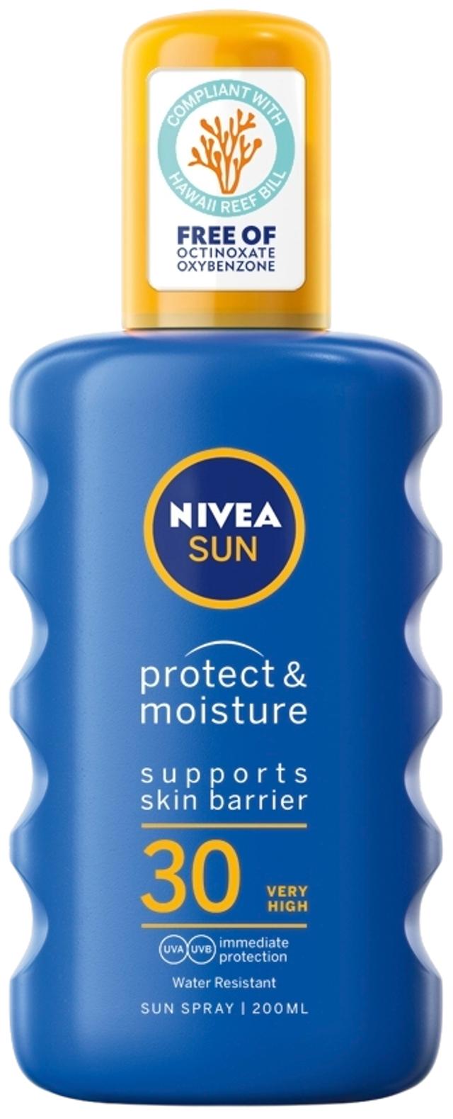 NIVEA SUN 200ml sk30 Protect & Moisture Sun Spray -aurinkosuojasuihke
