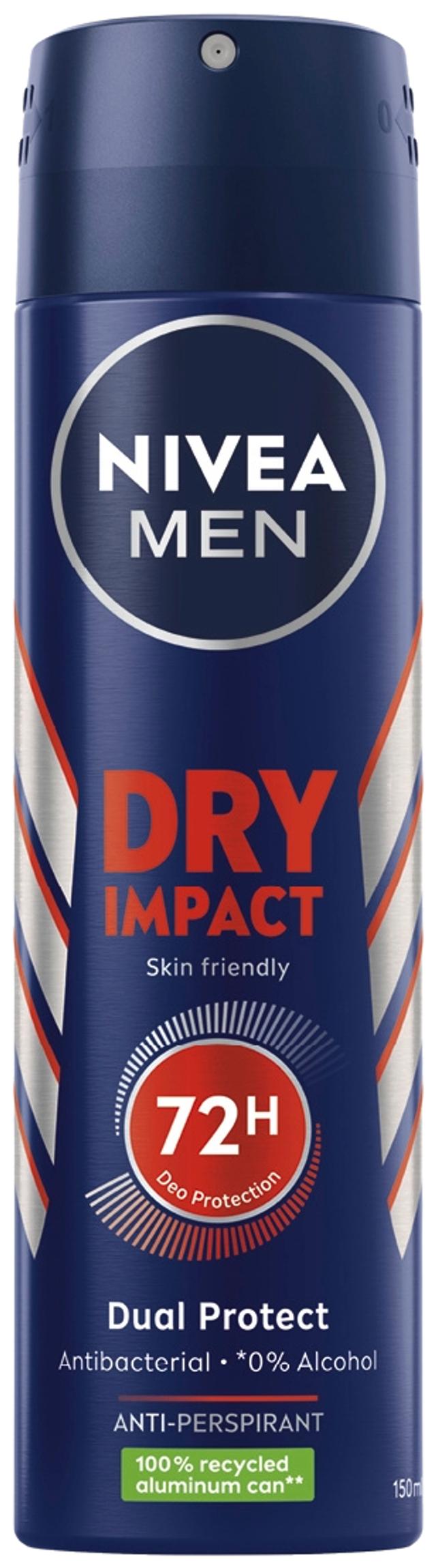 NIVEA MEN 150ml Dry Impact Deo Spray -antiperspirantti