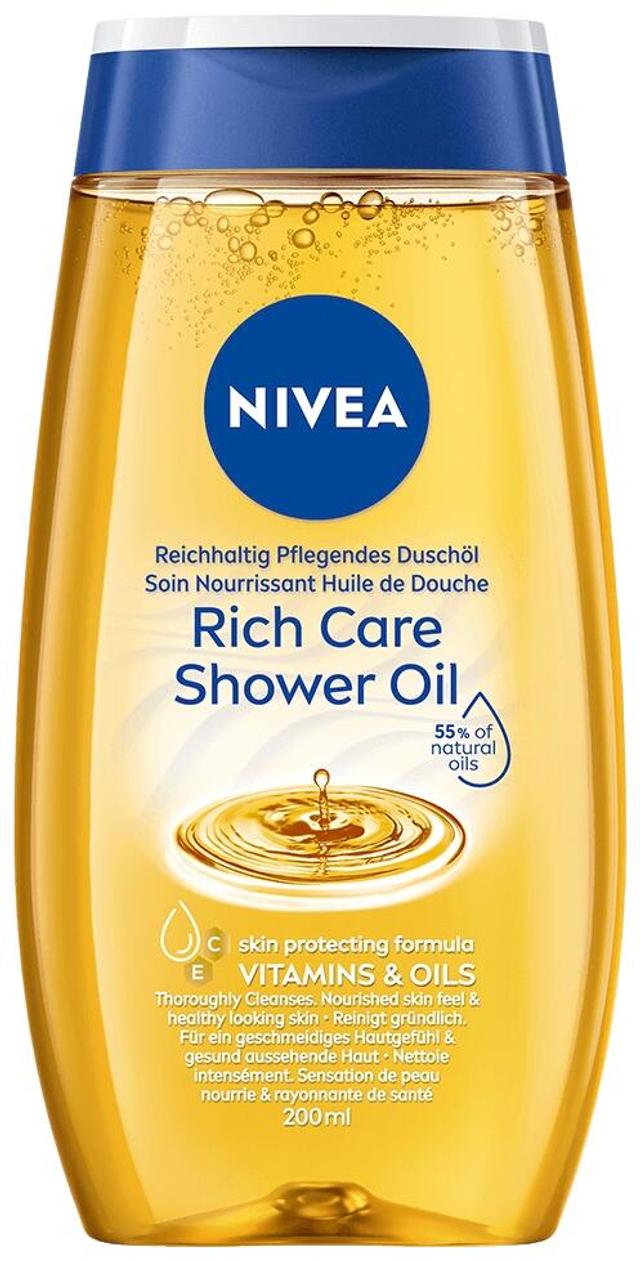 NIVEA 200ml Rich Caring Shower Oil -suihkuöljy