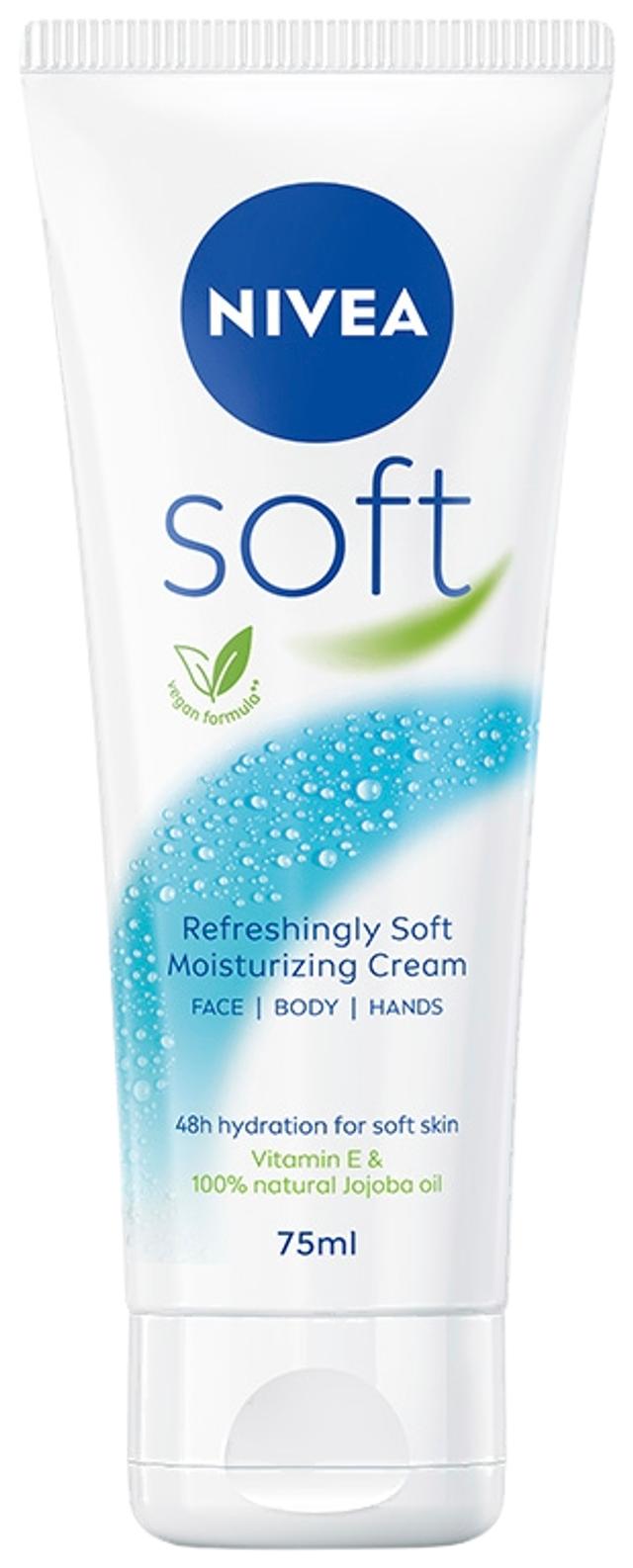 NIVEA Soft 75ml Moisturizing Cream Face & Body & Hands -kosteusvoide