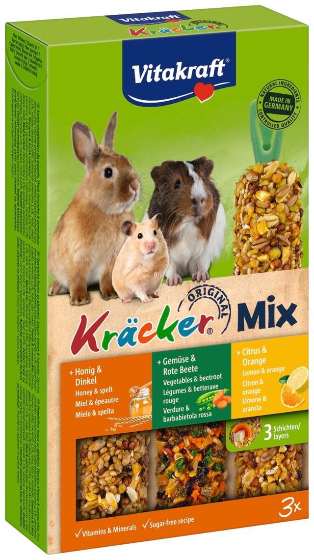 Vitakraft Jyrsijän Kräcker Trio-Mix 168g/3kpl