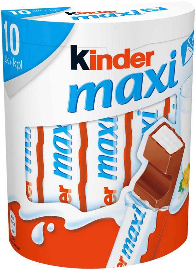 Kinder Maxi maitosuklaata maitoisalla täytteellä 210g (10kpl)