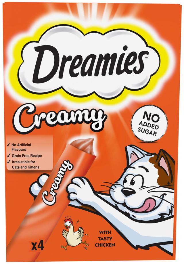 Dreamies Creamy kissanherkku Kanaa 4x10g