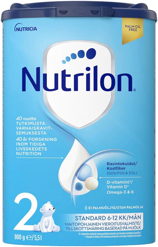 Nutrilon Standard 2 800g, maitopohjainen vieroitusvalmistejauhe 6-12 kk