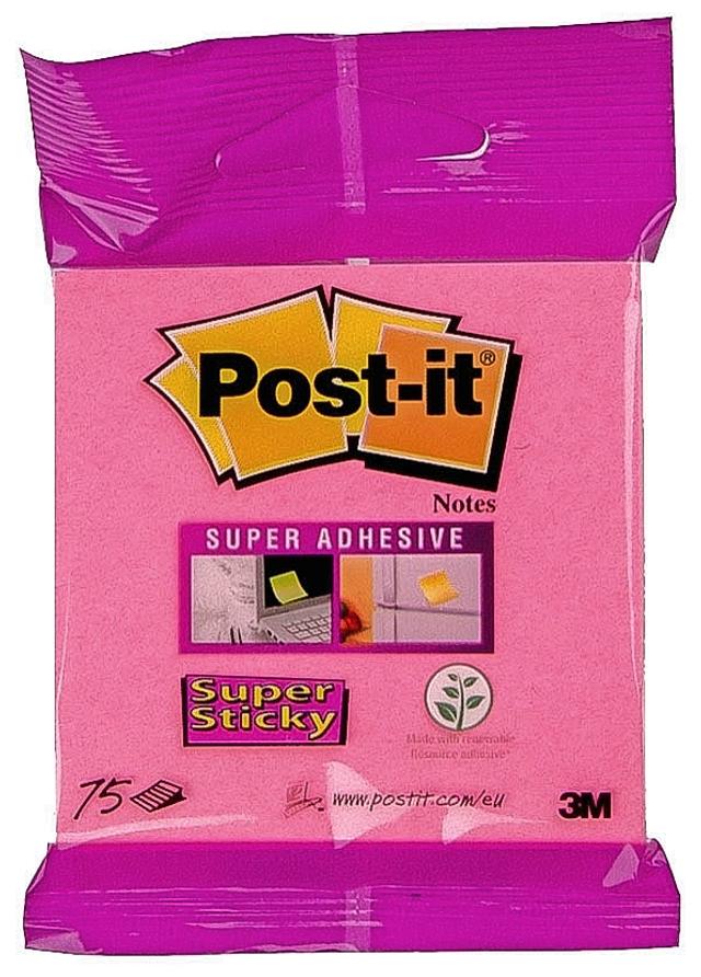 Post-it super sticky viestilaput, värilajitelma, 76x76mm, 6820-SS3  piikkipakkaus