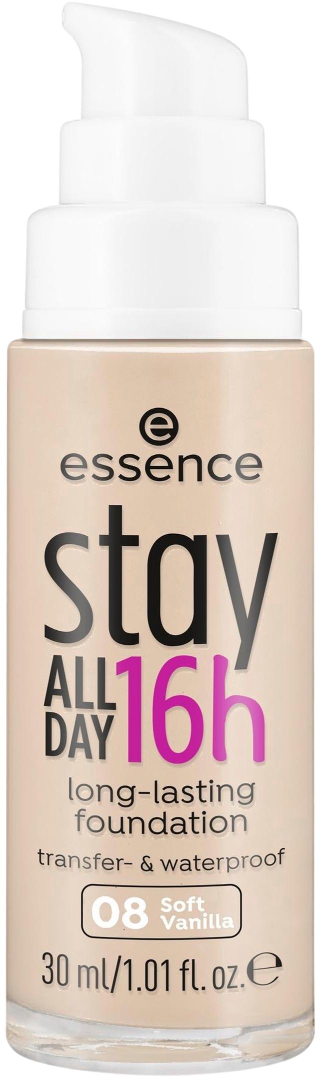 essence stay ALL DAY 16h long-lasting Foundation 08 Soft Vanilla 30 ml