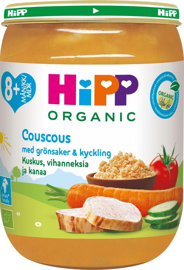 HiPP 190g Luomu Couscous, kasviksia ja kanaa 8kk