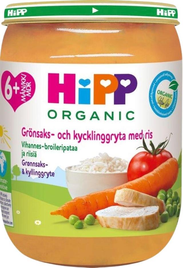 Hipp 190g Vihannes-broileripataa ja riisiä 6kk luomu