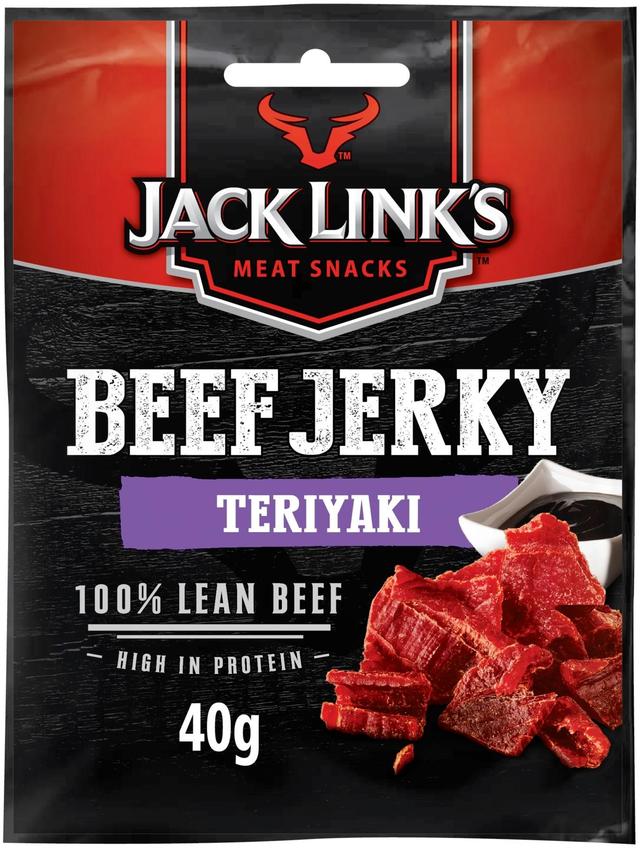 40g Jack Link's Beef Jerky Teriayki maustettuja ja kuivattuja naudanlihasuikaleita