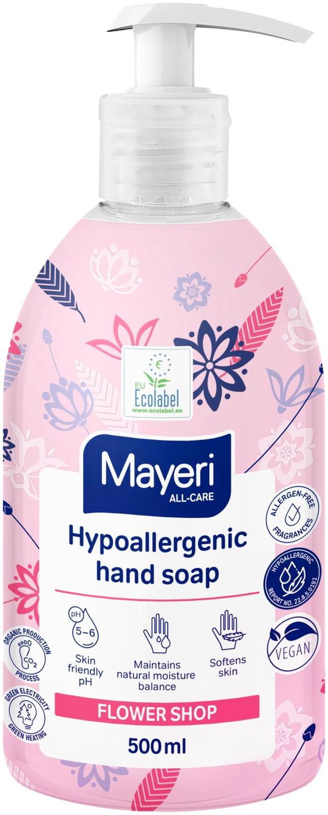Mayeri All-Care nestesaippua hypoallergeeninen Flower Shop 500ml pumppupullo