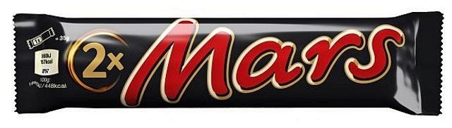 Mars 2-pack suklaapatukka (70 g)