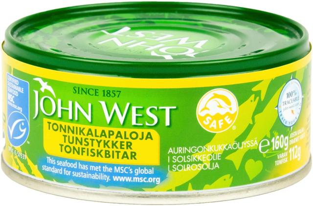John West MSC tonnikalapalat öljyssä 160g/112g