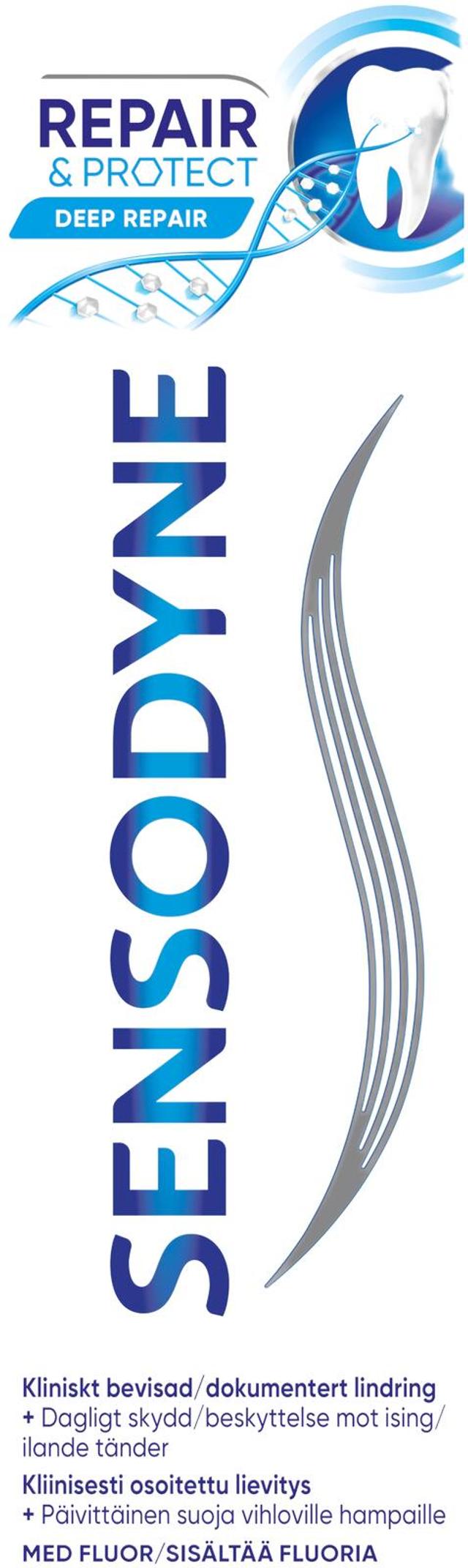 Sensodyne Repair & Protect -hammastahna päivittäiseen käyttöön lievittämään vihlontaa kahdesti päivässä käytettynä, 75 ml