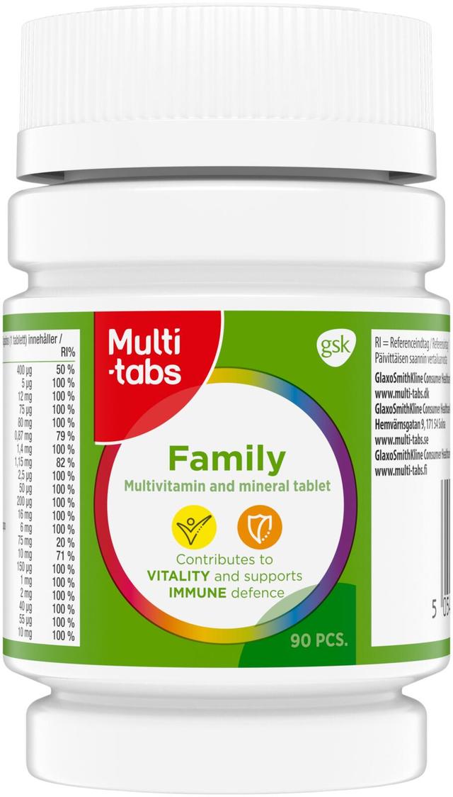 Multi-tabs Family Monivitamiini 90 tablettia