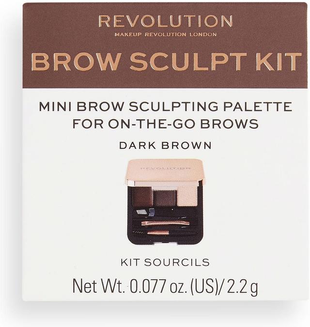 Makeup Revolution brow sculpt kit minikulmasetti tumman ruskea