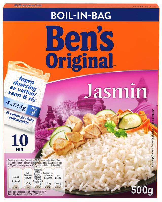 Ben's Original Jasmiiniriisi keitinpusseissa 4x125g