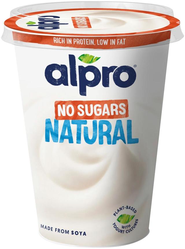 Alpro No Sugars Hapatettu soijavalmiste ilman sokereita, maustamaton 400g