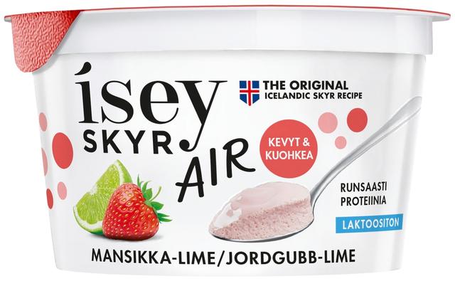 Isey Skyr Air Mansikka-lime laktoositon maitovalmiste 125g