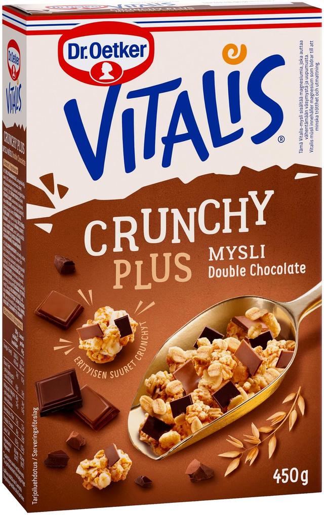 Dr. Oetker Vitalis Crunchy Plus Double Chocolate mysli 450g