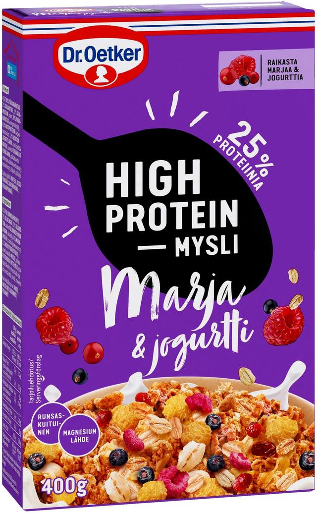 Dr. Oetker High Protein Marja & Jogurtti proteiinigranola 400 g