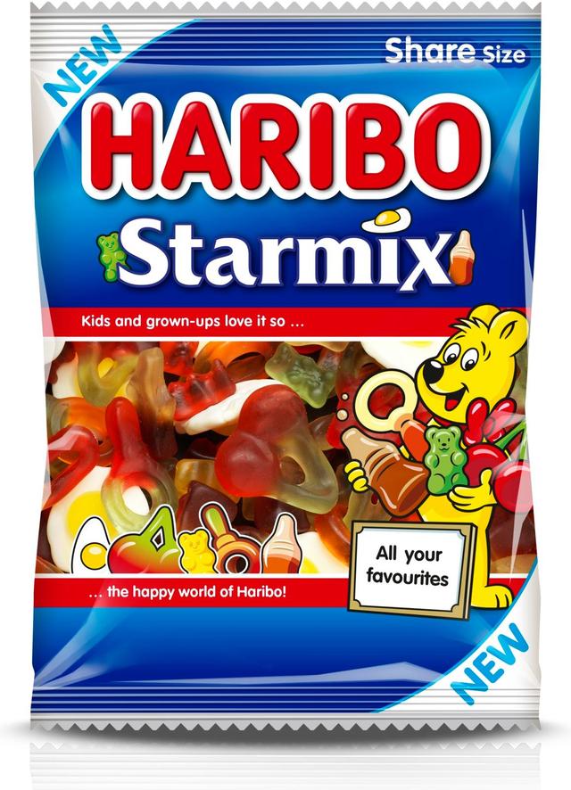 HARIBO Starmix 270 g Hedelmän- ja colanmakuinen viinikumi-vaahto