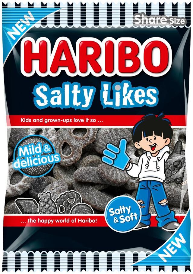 HARIBO Salty Likes 160g Salmiakkikarkkipussi
