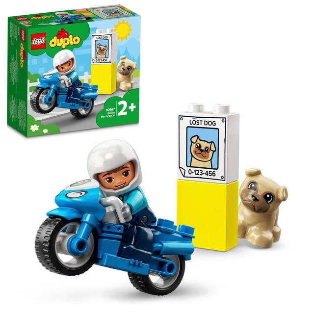 LEGO® DUPLO® Pelastustehtävät: Poliisimoottoripyörä 10967 Rakennuslelu mielikuvitusleikkeihin; Poliisimoottoripyörä yli 2-vuotiaille lapsille (5 osaa)