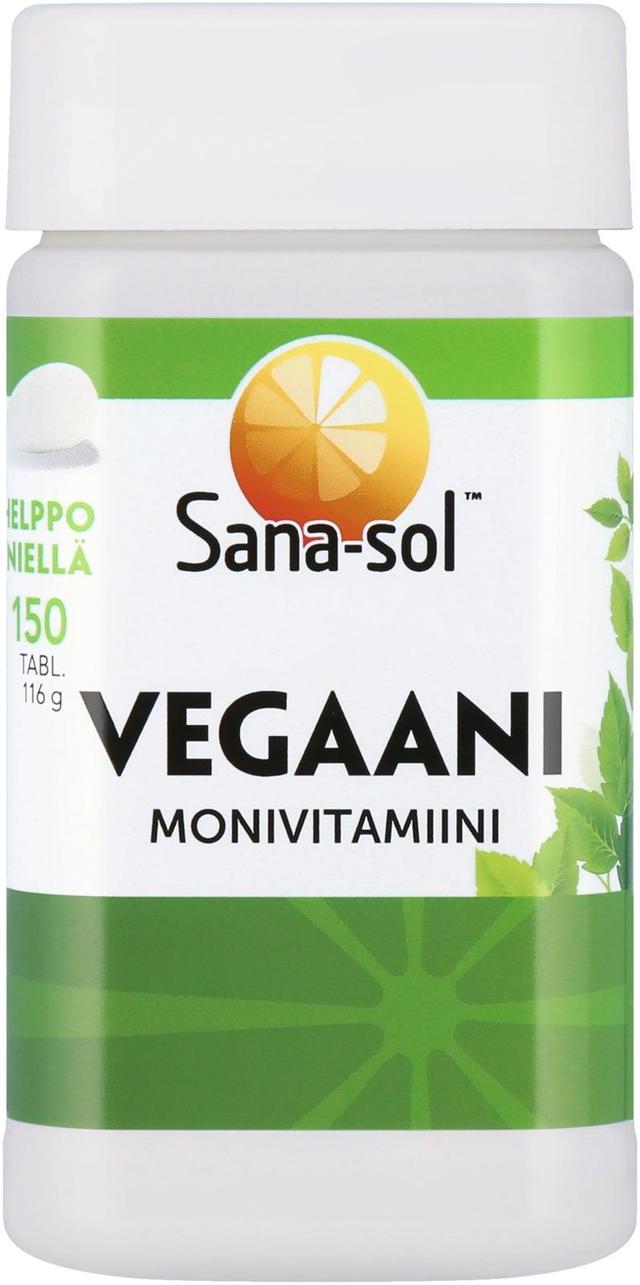 Sana-sol Vegaani Monivitamiini-kivennäisainetabletti ravintolisä 150tabl