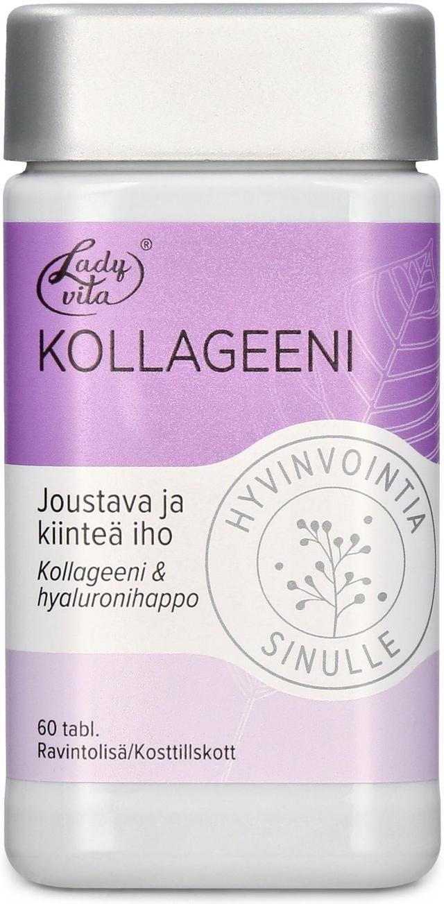 Ladyvita Kollageeni ravintolisä Kollageeni-hyaluronihappo-vitamiinitabletti 60 tabl