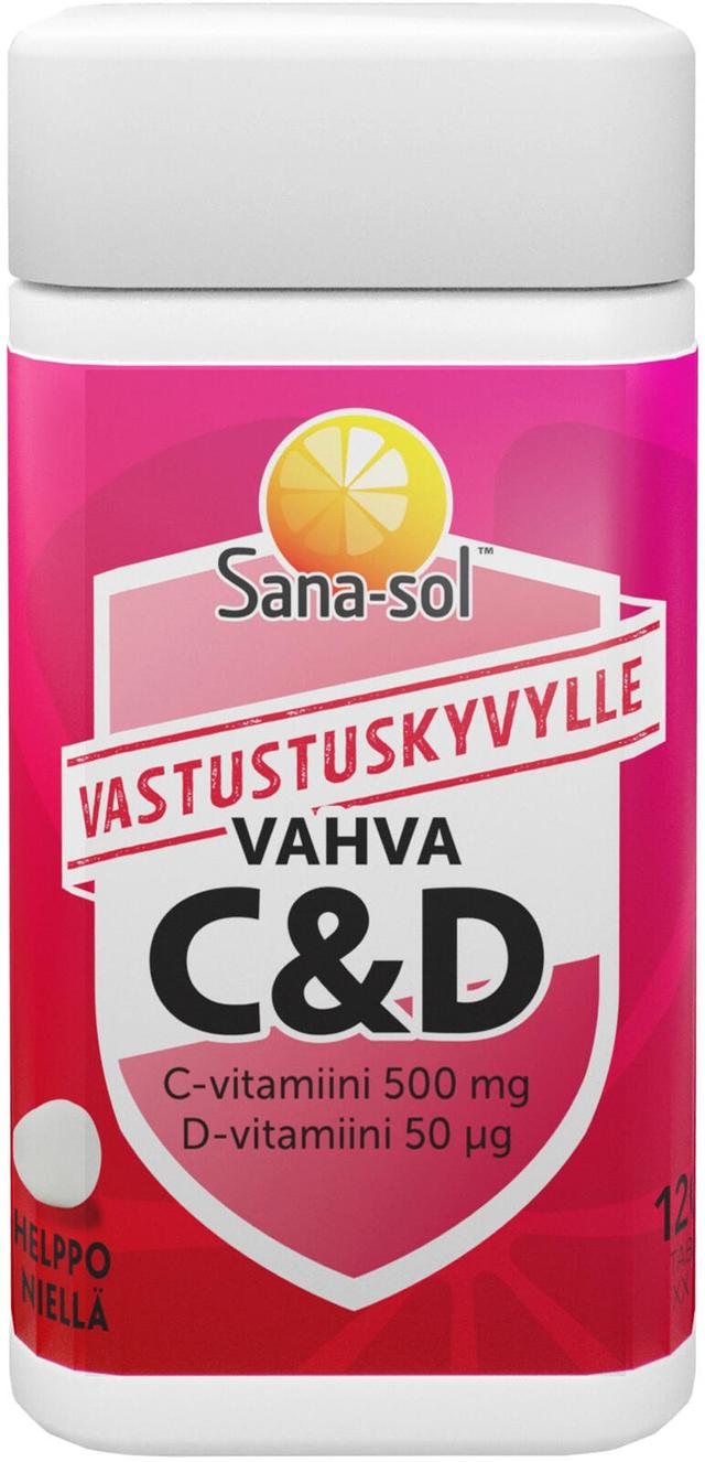 Sana-sol vahva C- ja D-vitamiinitabletti ravintolisä 120 tabl / 94 g