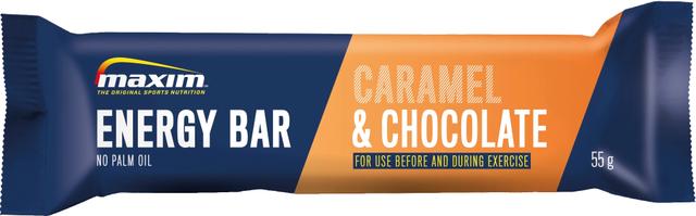 Maxim Energy Bar Caramel Chocolate Karamellia ja maitosuklaata sisältävä energiapatukka 55g