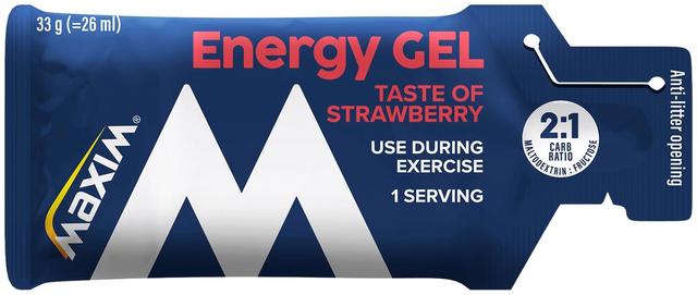 Maxim Energy Gel Strawberry taste mansikanmakuinen energiageeli 33g