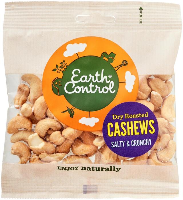 Earth Control Kuivapaahdetut ja suolatut cashewpähkinät 70g