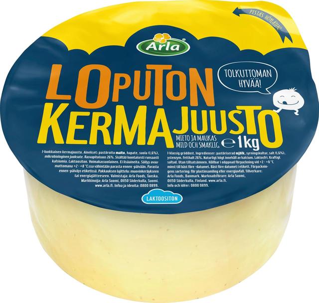 Arla Tolkuttomat Juustot Loputon 1 kg kermajuusto