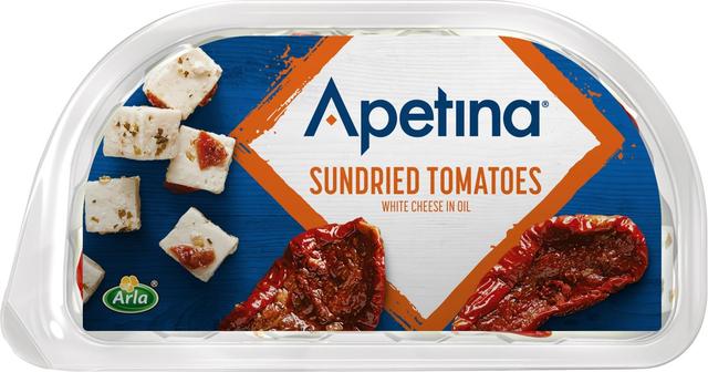 Apetina 100/70g snack aurinkokuivatut tomaatit ja välimerelllisiä juustokuutioita öljyssä