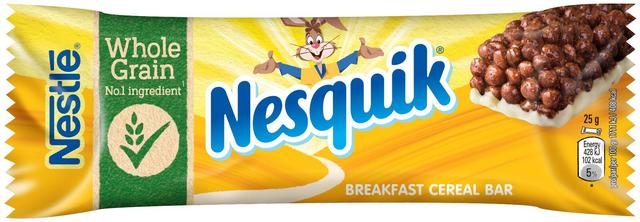 Nestlé Nesquik 25g viljapatukka täysjyvävehnällä, maitopohjalla ja kaakaolla