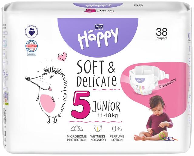 Happy Bella Junior 5 teippivaippa 38 kpl  11-18 kg