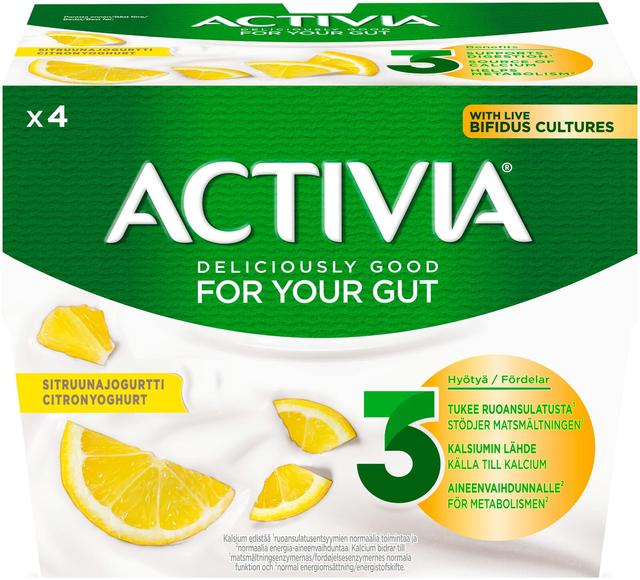 Danone Activia Sitruunajogurtti 4x125g