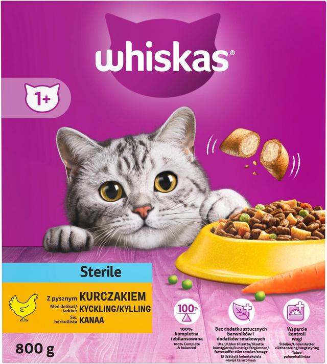 Whiskas 1+ Sterile sis. Kanaa (800 g)