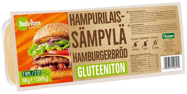 Balviten Gluteeniton hampurilaissämpylä 2 x 75g