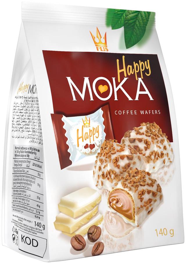 Happy moka coffee wafers 140g