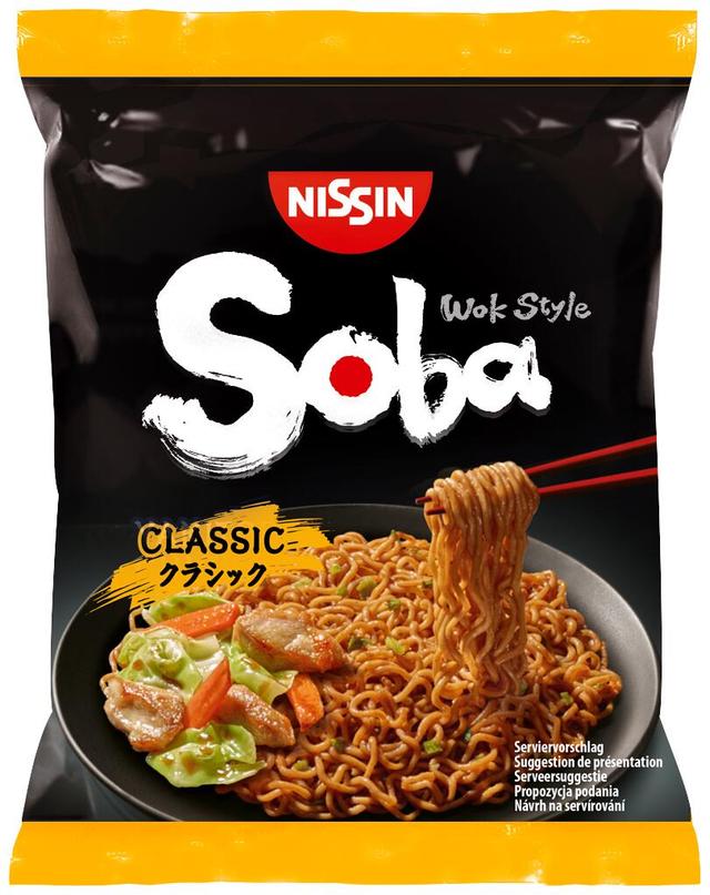 Nissin 109g Soba Bag Classic vehnäpikanuudeli Yakisoba maustekastikkeella