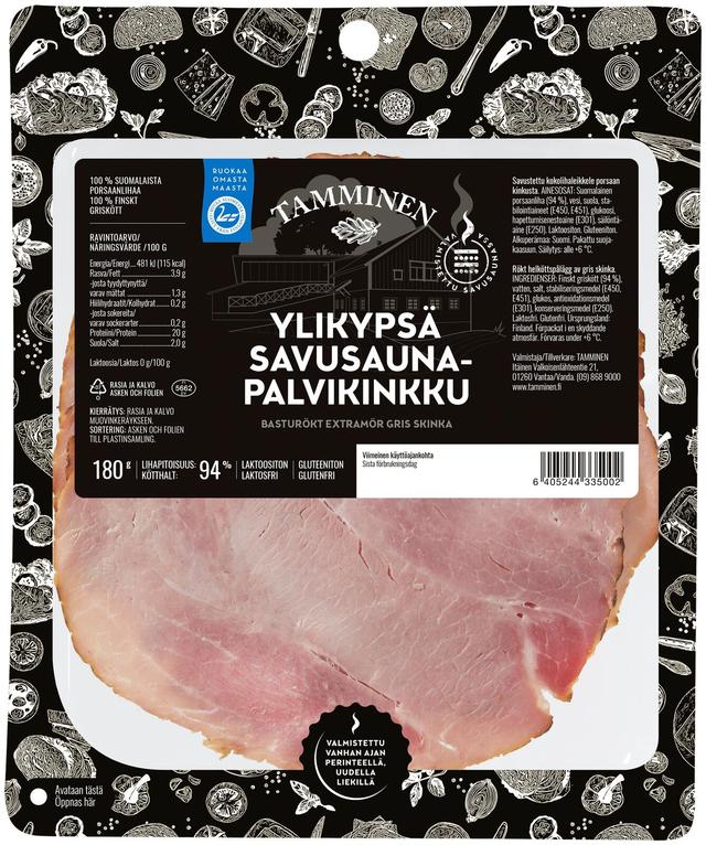 Tamminen ylikypsä savusaunapalvikinkku 180g